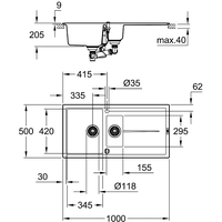 Grohe K400 60-C 100/50 1.0 31641AT0 (серый гранит) Image #2