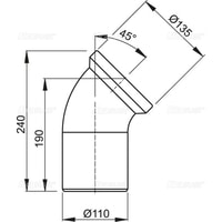 Alcaplast Колено для унитаза 45 гр. A90-45 Image #2