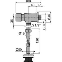 Alcaplast Кнопочный сливной вентиль 1/2" ATS001 Image #2