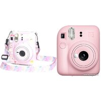 Fujifilm Instax Mini 12 (розовый) + розовый чехол Sundays с ремнем
