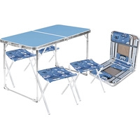 Nika складной стол влагостойкий и 4 стула ССТ-К2 (голубой) Image #1