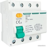 Tengen TGL1N-80 4P 25A 6kA 30mA AC 4M TEN320027