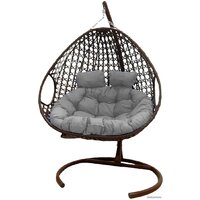 M-Group Для двоих Люкс 11510209 (коричневый ротанг/серая подушка)