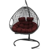 M-Group Для двоих Люкс 11510202 (коричневый ротанг/бордовая подушка)