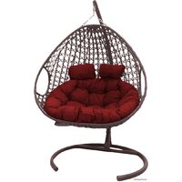 M-Group Для двоих Люкс 11510206 (коричневый ротанг/красная подушка)