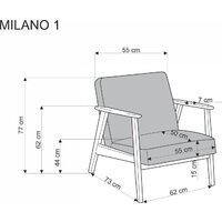 Halmar Milano 1s tap. castel 93 (серый) Image #2