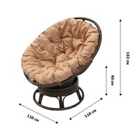 Garden Story Папасан Roker D100 вращающееся / CV-18C (бежевый/коньячный) Image #9