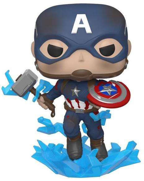 Funko Funko POP! Bobble Marvel Avengers Endgame Captain America w/Broken Shield&Mjolnir Image #1