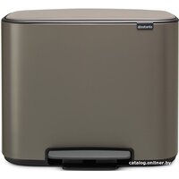 Brabantia Bo Pedal Bin 11л + 23л (платиновый)