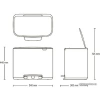 Brabantia Bo Pedal Bin 11л + 23л (платиновый) Image #10