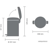 Brabantia Pedal Bin NewIcon с корзиной 12 л (белый) Image #6