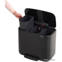 Brabantia Bo Pedal Bin 3 x 11л (черный матовый) Image #5