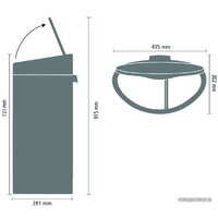 Brabantia Touch Bin Recycle 10+23 л (стальной с защитой от отпечатков) Image #9