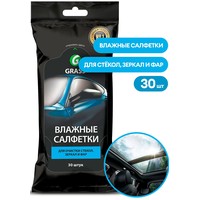 Grass Салфетки влажные для очистки стекол, зеркал и фар (30 шт)