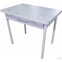 Древпром М20 ДП1-02-05 90-120x60 (мрамор белый/белый матовый)