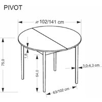 Halmar Pivot 102-142/102/75 (дуб артизан/черный) Image #10