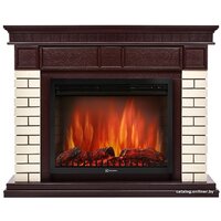 Firelight Bricks 25 (камень бежевый/шпон темный дуб) Image #1