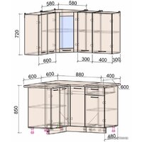 Интерлиния Мила 12x13 (вудлайн кремовый-бетон-бискайская сосна) Image #2