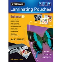 Fellowes Glossy Polyester Pouches А4, 80 мкм, 25 л