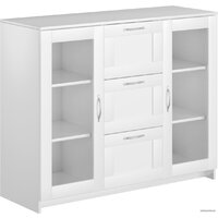 Mio Tesoro Сириус 2 двери со стеклом и 3 ящика 117x95 2.02.03.380.1 (белый)