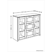 Mio Tesoro Сириус 2 двери со стеклом и 3 ящика 117x95 2.02.03.380.1 (белый) Image #5