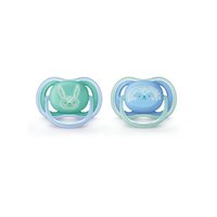 Philips AVENT Пустышка силиконовая Ultra Air декор SCF344/22, 6-18 мес.(уп. 2 шт.), для мальчика