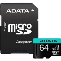 ADATA Premier Pro AUSDX64GUI3V30SA2-RA1 microSDXC 64GB (с адаптером)