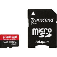 Transcend microSDXC UHS-I 300x Premium (Class 10) 64GB [TS64GUSDU1]
