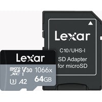 Lexar microSDXC LMS1066064G-BNANG 64GB (с адаптером)