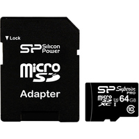 Silicon-Power Superior Pro microSDXC SP064GBSTXDU3V10SP 64GB (с адаптером)