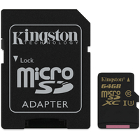 Kingston Gold microSDXC UHS-I (Class 3) U3 64GB + адаптер [SDCG/64GB] Image #1
