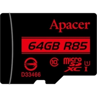 Apacer microSDXC AP64GMCSX10U5-R 64GB (с адаптером) Image #2