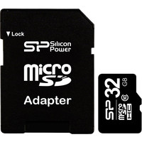 Silicon-Power microSDHC (Class 10) 32GB + адаптер (SP032GBSTH010V10-SP) Image #1