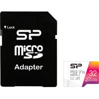 Silicon-Power Elite microSDHC SP032GBSTHBV1V20SP 32GB (с адаптером)