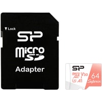 Silicon-Power Superior A1 microSDXC SP064GBSTXDV3V20SP 64GB (с адаптером)