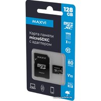 Maxvi microSDXC 128GB MSD128GBC10V10 (с адаптером)