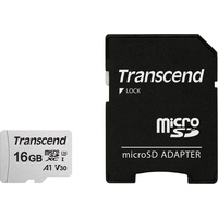 Transcend microSDHC 300S 16GB + адаптер Image #1