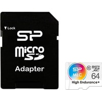 Silicon-Power High Endurance microSDXC SP064GBSTXIU3V10SP 64GB (с адаптером)