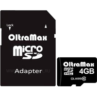 OltraMax microSDHC Class 10 4GB +адаптер