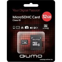 QUMO microSDHC QM32GMICSDHC10U3 32GB (с адаптером)