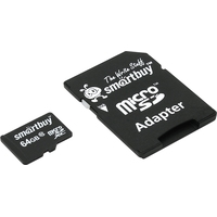 SmartBuy microSDXC SB64GBSDCL10-01LE 64GB (с адаптером)