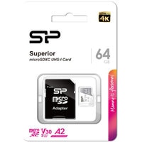 Silicon-Power Superior microSDXC SP064GBSTXDA2V20SP 64GB (с адаптером) Image #3