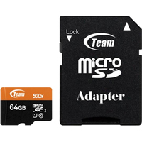 Team microSDXC 64GB TUSDX64GUHS03 (с адаптером) Image #1