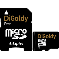 DiGoldy microSDHC (Class 10) 32GB + адаптер [DG032GCSDHC10-AD]