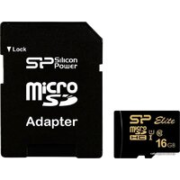 Silicon-Power Elite Gold microSDHC SP016GBSTHBU1V1GSP 16GB (с адаптером)