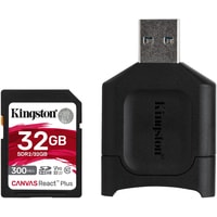 Kingston Canvas React Plus SDHC 32GB (с кардридером)