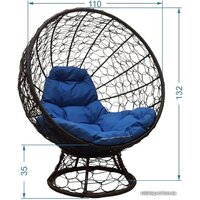 M-Group Кокос на подставке 11590204 (коричневый ротанг/зеленая подушка) Image #13