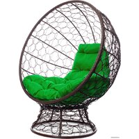 M-Group Кокос на подставке 11590204 (коричневый ротанг/зеленая подушка) Image #1