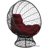 M-Group Кокос на подставке 11590402 (черный ротанг/бордовая подушка) Image #3