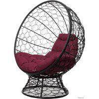 M-Group Кокос на подставке 11590402 (черный ротанг/бордовая подушка) Image #1